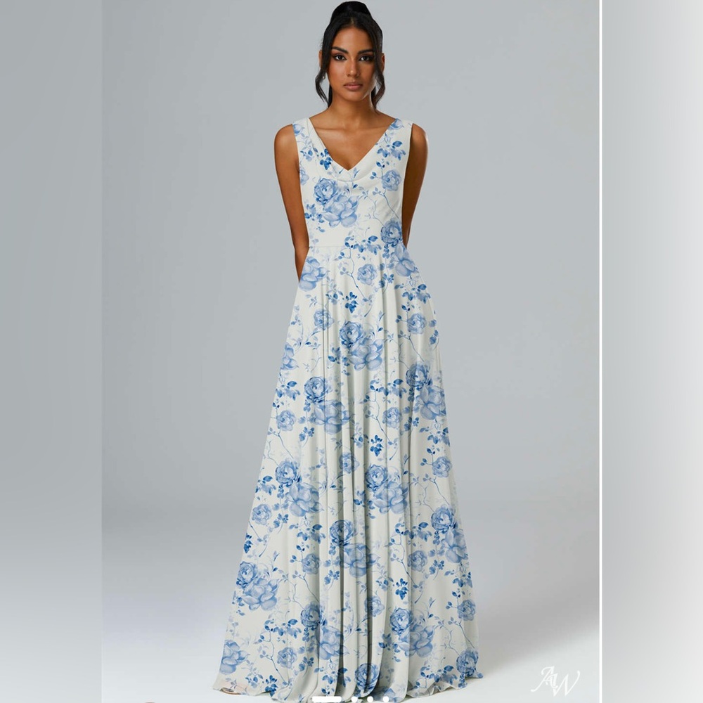 (2) AW BRIDAL FLORAL BRIDESMAIDS DRESSES